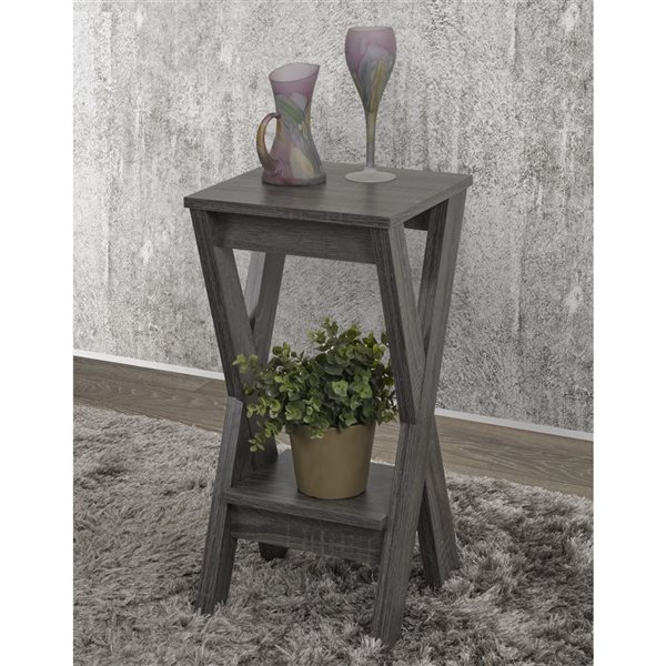 Brassex Felix Grey Wood Square End Table