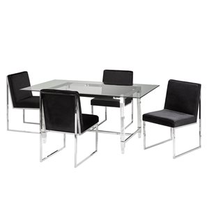 Brassex 5-Piece Dining Set - Black
