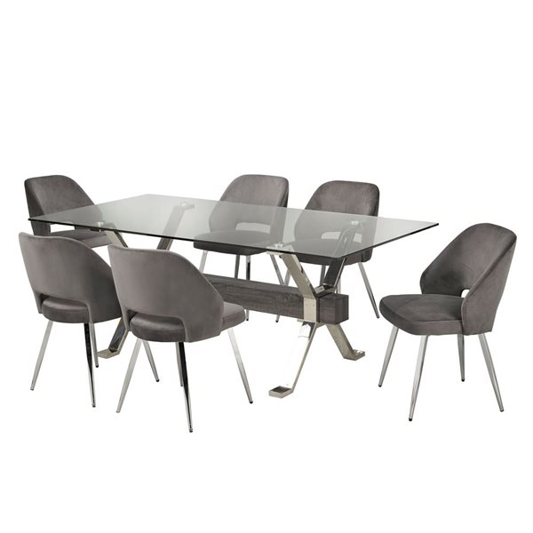 Brassex Donatello 7-Piece Dining Set - Grey 4026 | RONA
