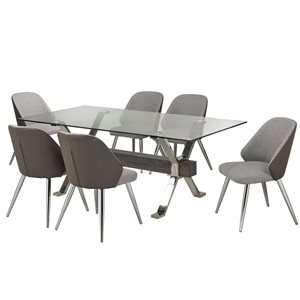 Brassex Leonardo 7-Piece Dining Set - Grey