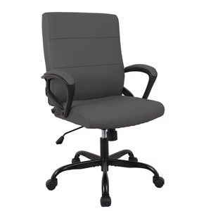 Brassex Grey Contemporary Ergonomic Adjustable Height Swivel Office Chair