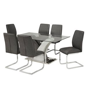 Brassex Fabiano 7-Piece Dining Set - Grey