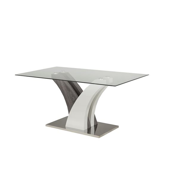 Brassex Grey/White Glass Rectangular Bar Table