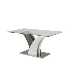 Table à hauteur de bar rectangulaire en verre gris/blanc par Brassex