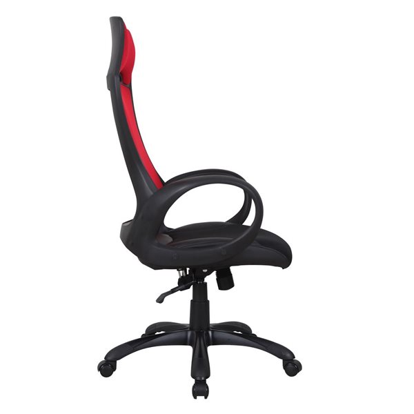 Brassex Asher Red/black Contemporary Ergonomic Adjustable Height Swivel Office Chair