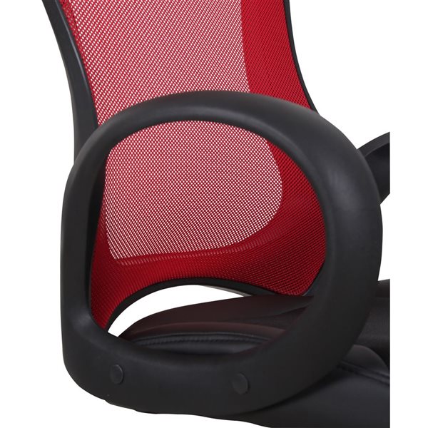 Brassex Asher Red/black Contemporary Ergonomic Adjustable Height Swivel Office Chair