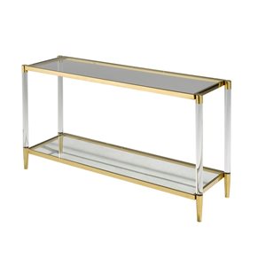 Table console Emma moderne en verre argent par Brassex