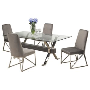 Brassex Alexander 5-Piece Dining Set - Grey