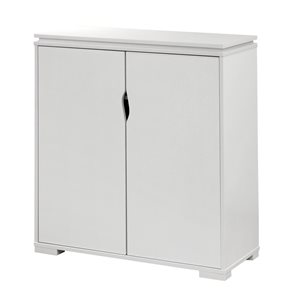 Brassex 12 Pair White Wood Shoe Cabinet