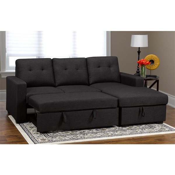 Brassex Jade Modern Grey Sectional Sofa Bed 5535 RONA