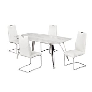 Brassex Elliott 5-Piece Dining Set - Grey