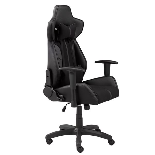 Brassex Black Contemporary Ergonomic Adjustable Height Swivel Gaming