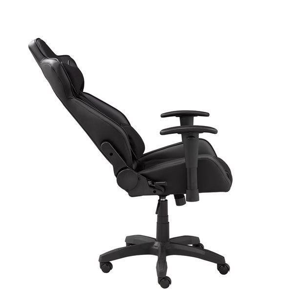 Brassex Black Contemporary Ergonomic Adjustable Height Swivel Gaming