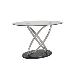 Brassex Kona Silver/Black Glass Modern Console Table