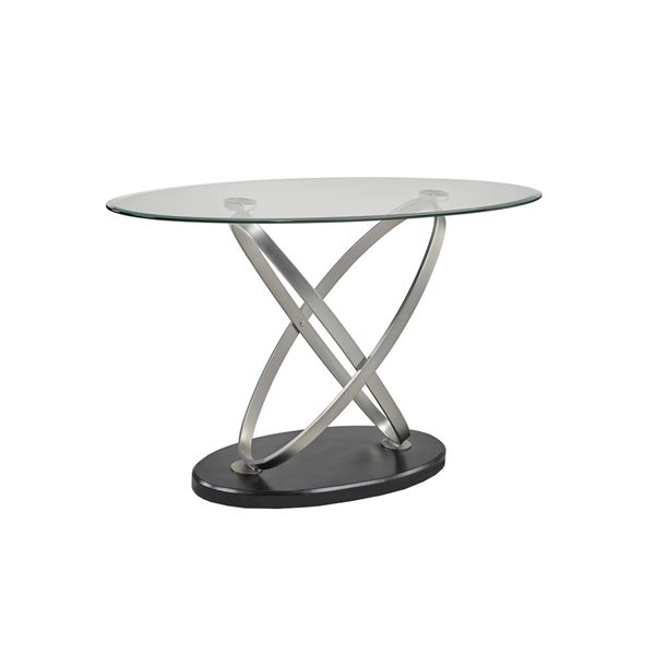 Table console Kona moderne en verre noir/argent par Brassex