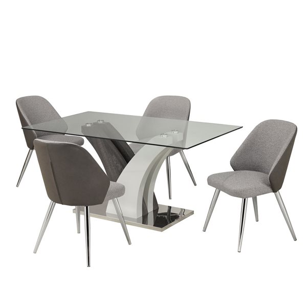 Brassex Elitia 5-Piece Dining Set - Grey