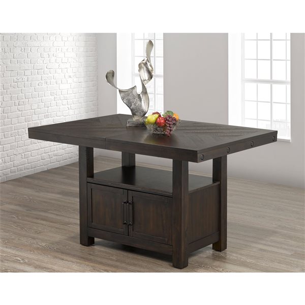 Brassex Sapphire Dark Oak Wood Rectangular Bar Table