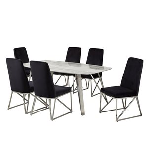 Brassex Felix 7-Piece Dining Set - Black