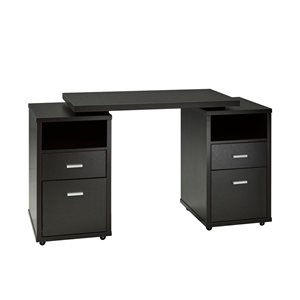 Brassex 20-in Black Modern/contemporary Expandable Desk with Castor Wheels