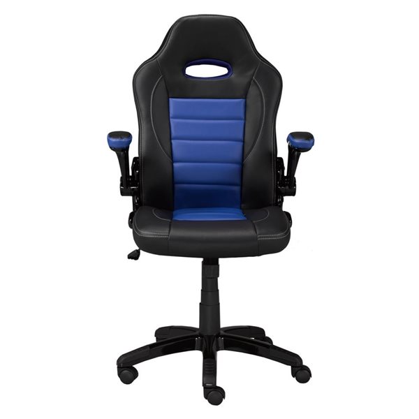 Brassex Aria Black/blue Contemporary Ergonomic Adjustable Height Swivel Gaming Chair