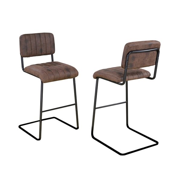 Brassex Brown 30-in-in Bar Stool - Set of 2