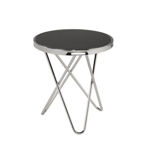 Brassex Avery Silver Glass Round End Table