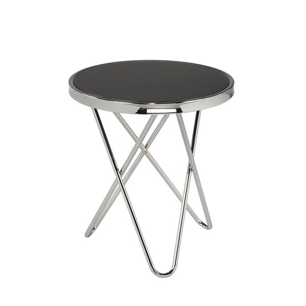 Table pour canapé ronde Avery en verre argent par Brassex