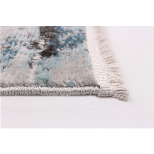 ECARPET Niagara 4-ft x 6-ft Blue and Ivory Rectangular Area rug