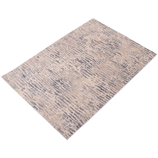 Tapis Noelle par ECARPET rectangulaire taupe de 6,5 pi x 9,5 pi