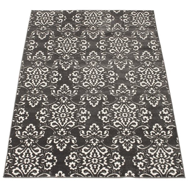 Tapis Patty par ECARPET rectangulaire gris de 4,5 pi x 6,5 pi