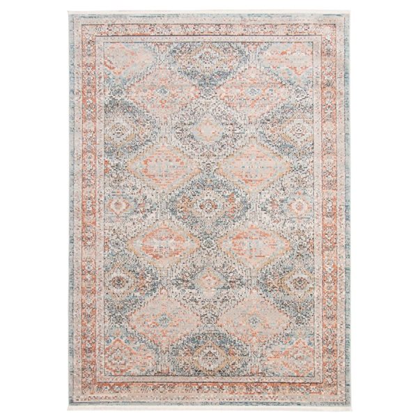 ECARPET Rhapsody 4-ft x 6-ft Copper and Blue Rectangular Area rug