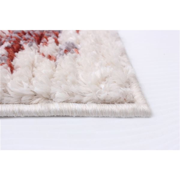 Tapis Morocco Quashqai par ECARPET rectangulaire blanc de 6,5 pi x 9,5 pi