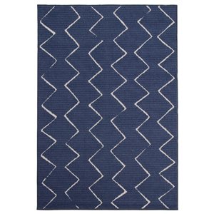 ECARPET Raya 6.5-ft x 9.5-ft Blue Rectangular Area rug