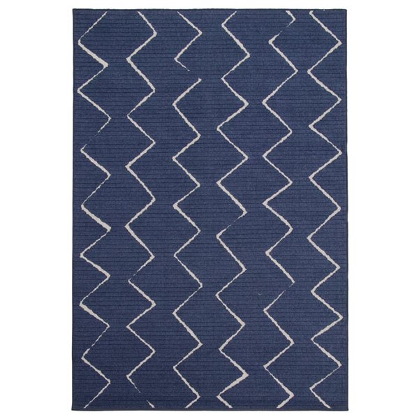 Tapis Raya par ECARPET rectangulaire bleu de 6,5 pi x 9,5 pi