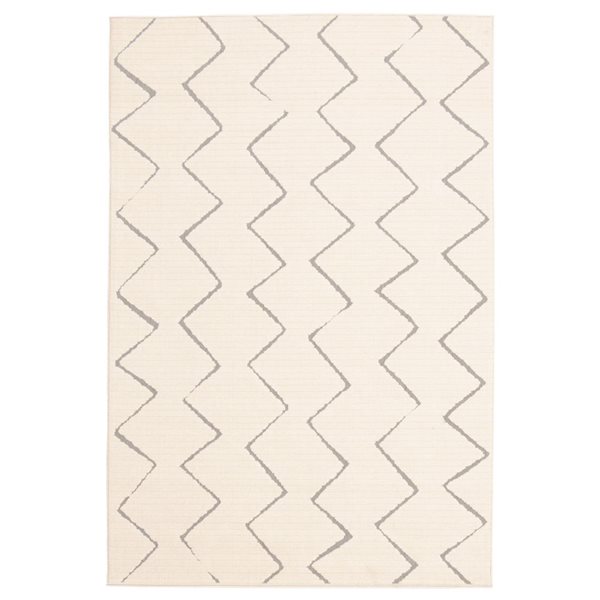 ECARPET Raya 5.25-ft x 7.5-ft Ivory Rectangular Area rug