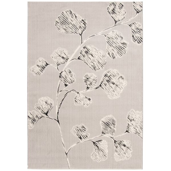 ECARPET Prima 5.25-ft x 7.5-ft Ivory Rectangular Area rug