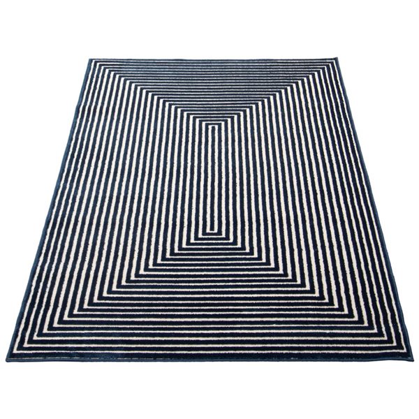 Tapis Trona par ECARPET rectangulaire bleu de 4,5 pi x 6,5 pi