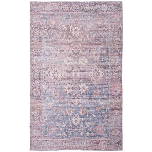 ECARPET Sultan 5-ft x 8-ft Grey and Blue Rectangular Area rug