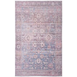 ECARPET Sultan 5-ft x 8-ft Grey and Blue Rectangular Area rug