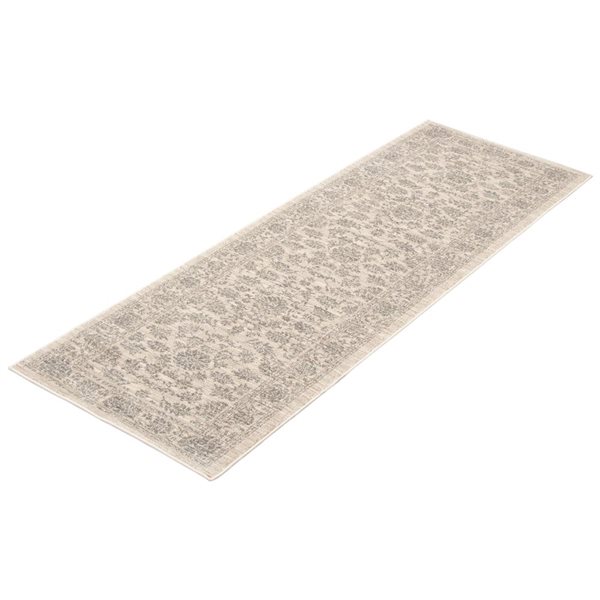 ECARPET Olivia 2.5-ft x 8-ft Ivory Rectangular Runner