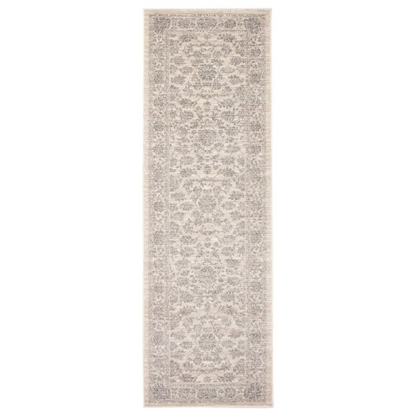 ECARPET Olivia 2.5-ft x 8-ft Ivory Rectangular Runner