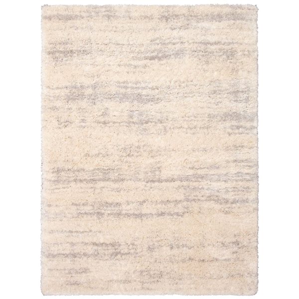 Tapis Sia par ECARPET rectangulaire crème et gris pâle de 8 pi x 10 pi ...