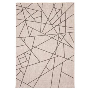 ECARPET Sisal Abstract 8-ft x 10-ft Silver and Black Rectangular Area rug