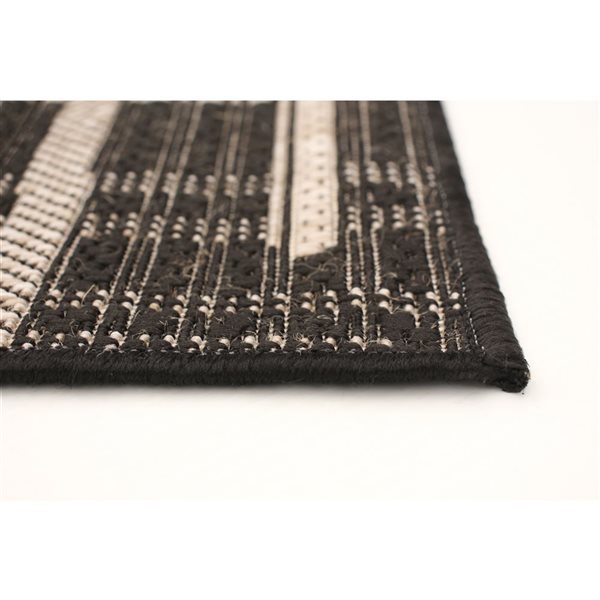 ECARPET Sisal Burburry 8-ft x 10-ft Black and Silver Rectangular Area rug