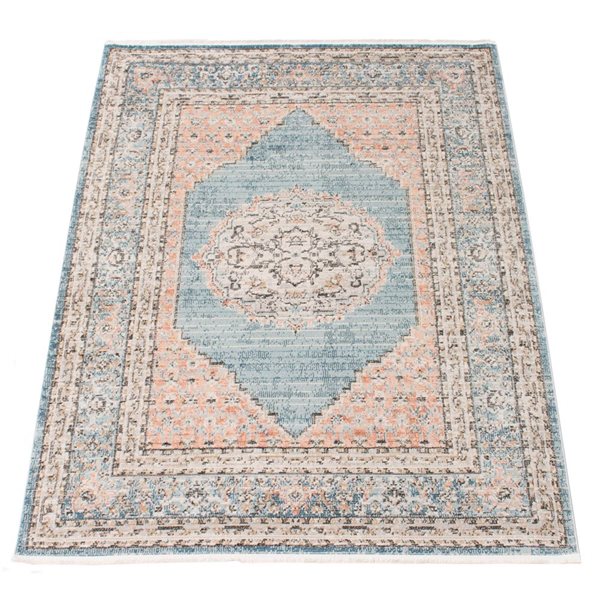 ECARPET Serena 6.5-ft x 9.5-ft Blue Rectangular Area rug