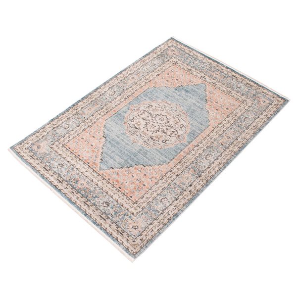 ECARPET Serena 6.5-ft x 9.5-ft Blue Rectangular Area rug