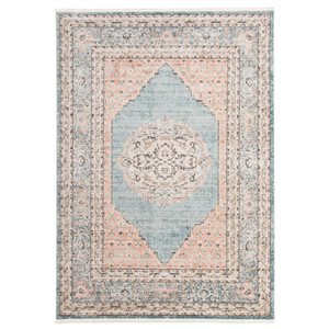 Tapis Serena par ECARPET rectangulaire bleu de 6,5 pi x 9,5 pi