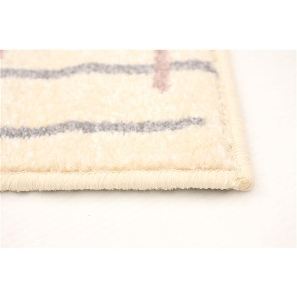 Tapis Tessa par ECARPET rectangulaire crème et argent de 4 pi x 5,5 pi