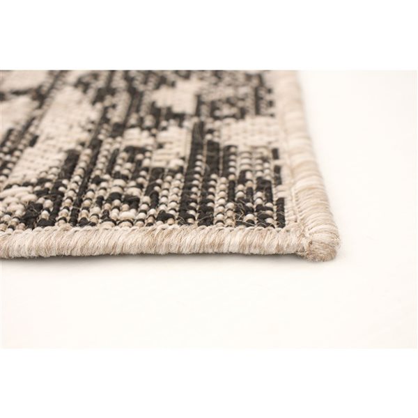 ECARPET Sisal Safari 8-ft x 10-ft Silver and Black Rectangular Area rug