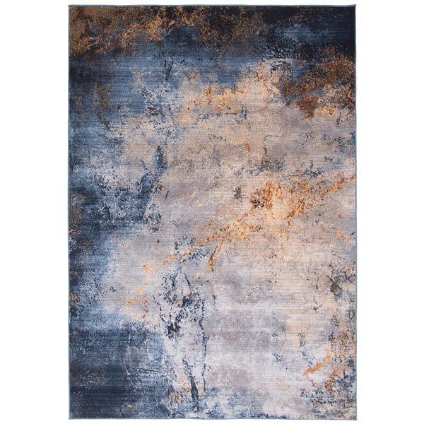 Tapis Oxygen Marble par ECARPET rectangulaire bleu de 5,25 pi x 7,25 pi